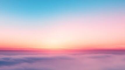 Fototapeta premium Pink and Blue Sunset Over Foggy Landscape