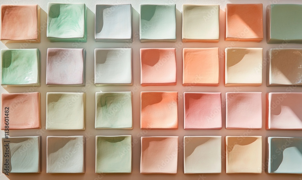 Poster a row of colorful squares with a white background