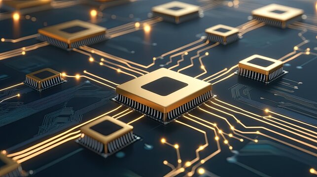 A vibrant city skyline illuminated by holographic lights against a blue night sky highlights advanced technology in urban settings