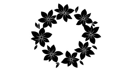 Fototapeta premium Flower crown made from delicate blossoms woven into an even circular arrangement, Plant Vector Graphic