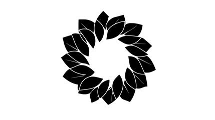 Flower ring composed of petals and stems arranged in a circular form, Plant Vector Graphic