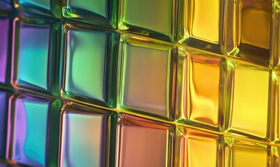 A colorful pattern of glass blocks