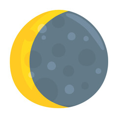 Waning Crescent Moon Emoji Icon Illustration. Phases of the Moon Vector Symbol Emoticon Design Doodle Vector.