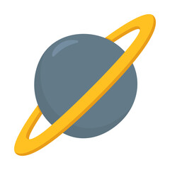 Ringed Planet Emoji Icon Illustration. Astronomy Vector Symbol Emoticon Design Doodle Vector. © josepperianes