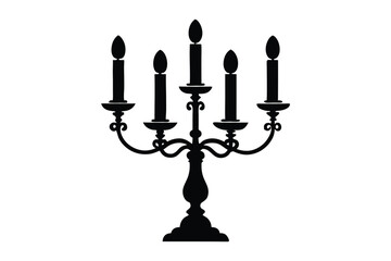 Candelabra vector silhouette on white background