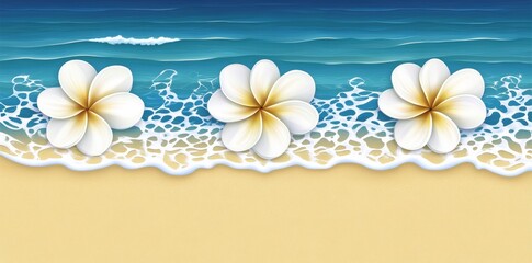 frangipani flowers on the beach