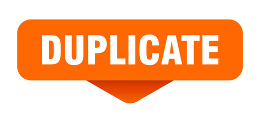 DUPLICATE sign on transparent background