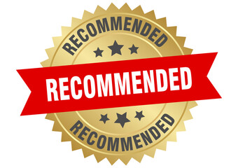 RECOMMENDED label on transparent background
