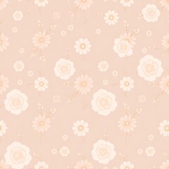 Peachy Floral Dreams: Seamless Pastel Floral Pattern 