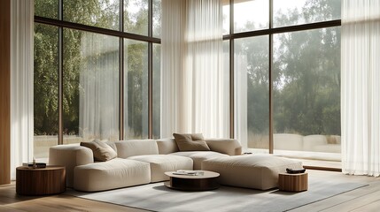 Beautiful Modern Living room Interior with furniture's ,mockup frame , posters, wall -3d Rendering