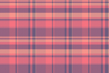 Window tartan plaid pattern, 1940s texture background fabric. Card check seamless textile vector in red and pastel colors.