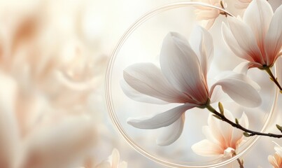 A white flower with pink petals