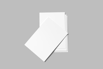 a4 flyer Blank paper sheet for brochure on gray background 3D Mockup
