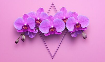 Fototapeta premium A purple flower with a pink stem