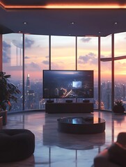 Beautiful Modern Living room Interior with furniture's ,mockup frame , posters, wall -3d Rendering