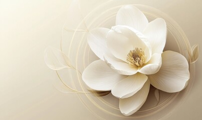 A white flower with a yellow center