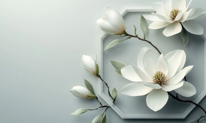 A white flower with a green stem