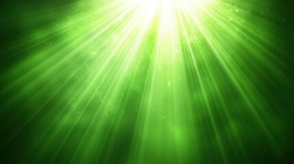 Obraz premium Bright Green Light Background with Radiant Rays and Soft Glow Effects