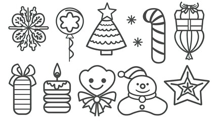 Obraz premium A set of icons for Christmas