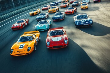 Dynamic Race Day with Classic Sports Cars on Track