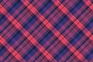 Composition check tartan texture, hounds pattern fabric textile. Hispanic seamless plaid background vector in pink and blue colors.