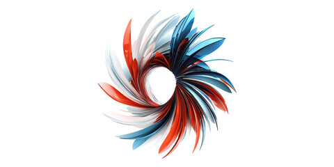 Obraz premium Colorful swirling abstract shape isolated on transparent background