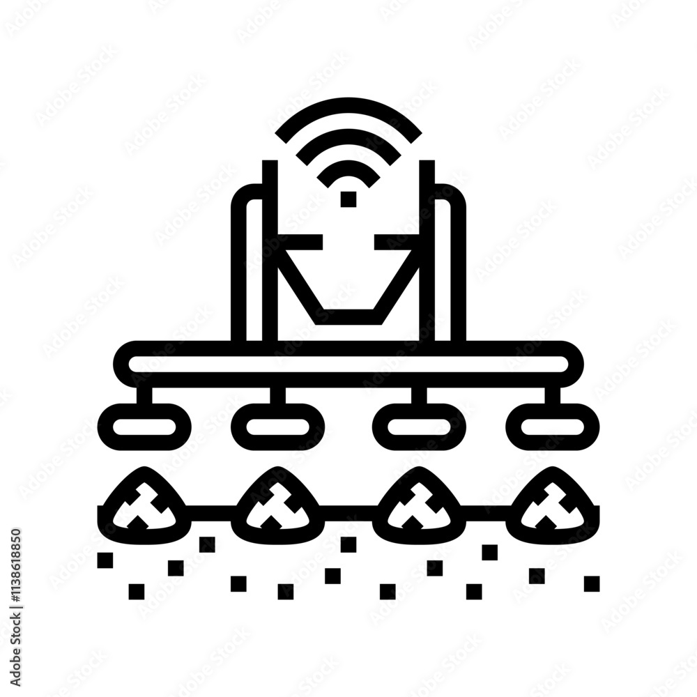 Poster automated feeder agri tech line icon vector. automated feeder agri tech sign. isolated contour symbo