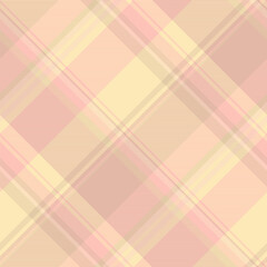 Latin fabric tartan plaid, iconic textile seamless pattern. Woman texture check background vector in light and moccasin colors.