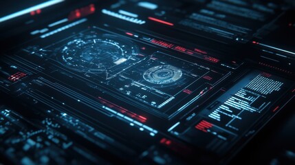 Fototapeta premium Futuristic Robot Interaction with Touchscreen Interface