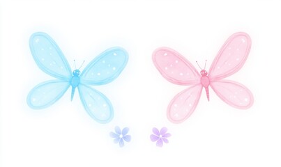 White-background imagery featuring wildflowers, carnations, and blue flowers, great for greetings and invitations.