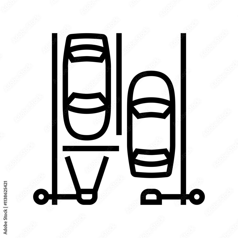 Poster traffic lights autonomous vehicle line icon vector. traffic lights autonomous vehicle sign. isolated