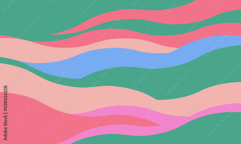 Poster minimalist abstract background with wavy, rippled stripes and sparse curves. flowing, textured lines