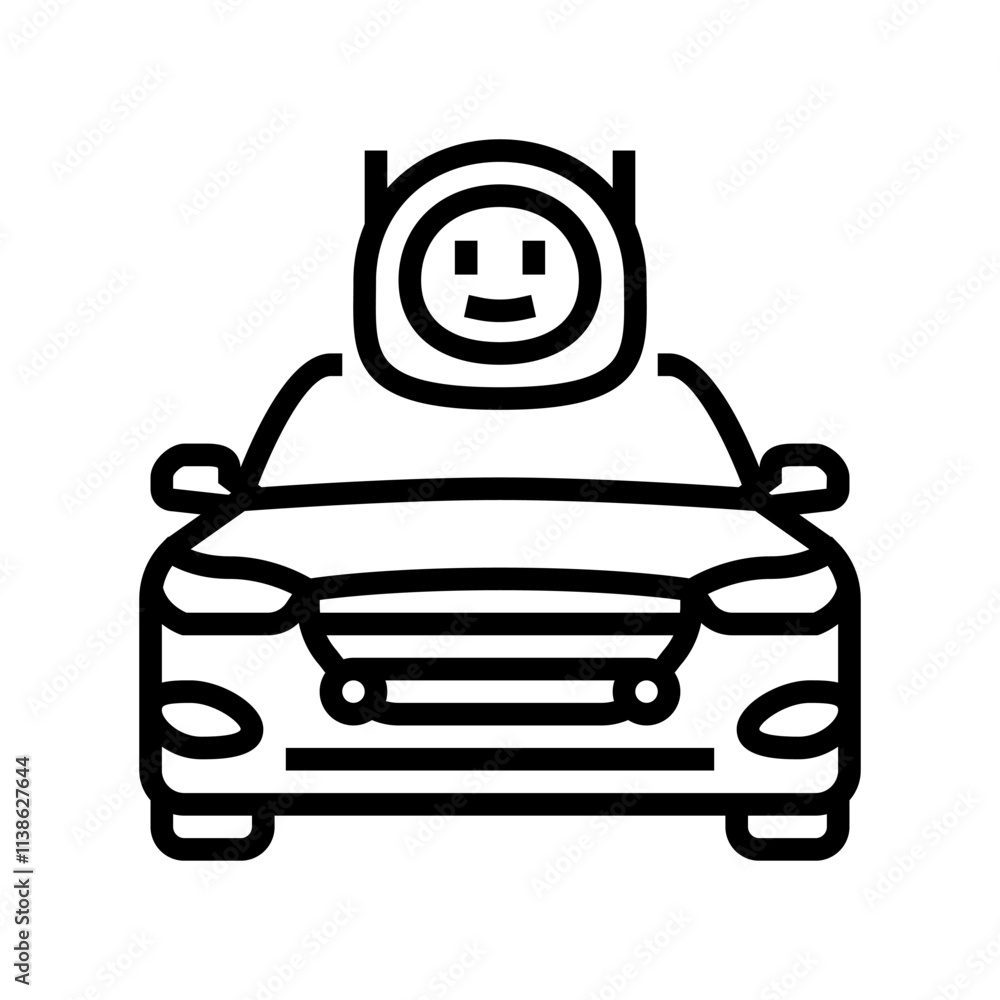 Poster autonomous drone autonomous vehicle line icon vector. autonomous drone autonomous vehicle sign. isol
