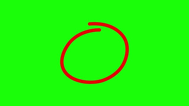A set of hand drawn red doodle circles designed on a green background