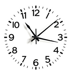 Simple and classic round analog wall clock vector isolated on white background