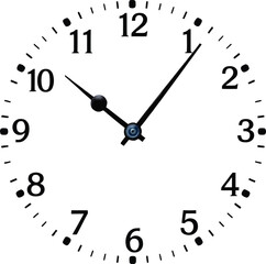 Simple and classic round analog wall clock vector isolated on white background