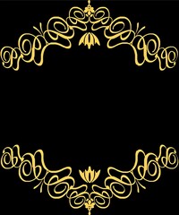 Black Background With Golden Border Frame
