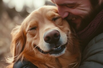 Happy Moments Between Man and Dog