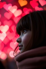 Girl with a scarf on her face looking at the camera