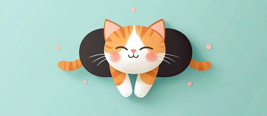 Obraz premium Cute ginger kitten relaxing on black oval.