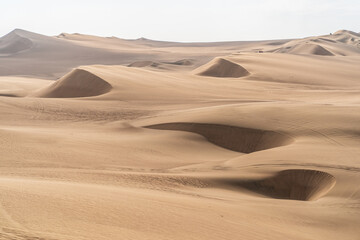 The desert landscape of Huacachina, Peru's famous scenic spot
