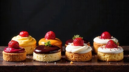 cupcake, cake, dessert, food, sweet, baking, cupcakes, muffin, chocolate, baked, cream, frosting, delicious, cakes, decorated, pastry, birthday, colorful, biscuit, strawberry, sugar, banner, poster