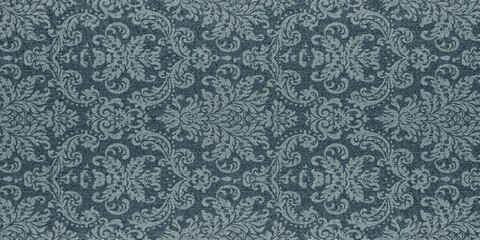 Abstract background with carpet. Detailed pattern of floral and paisley designs arranged in a symmetrical layout. Textiles, wallpapers, graphic design concepts