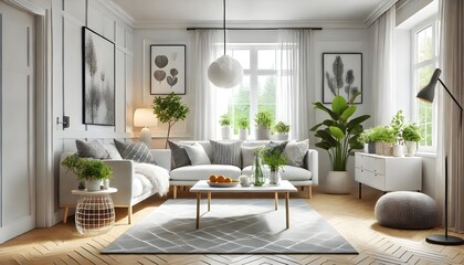 Contemporary Setting with Glass Coffee Table