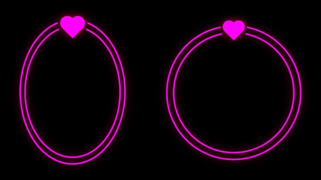 Circle line Shape Animation for Border and frame in a loop. HUD Ellipse Future Frames. Aesthetic minimalist Ornament Oval geometric 4k design animation Background