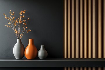 Beautiful Modern Living room Interior with furniture's ,mockup frame , posters, wall -3d Rendering