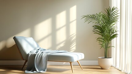 Fototapeta premium Beautiful Modern Living room Interior with furniture's ,mockup frame , posters, wall -3d Rendering
