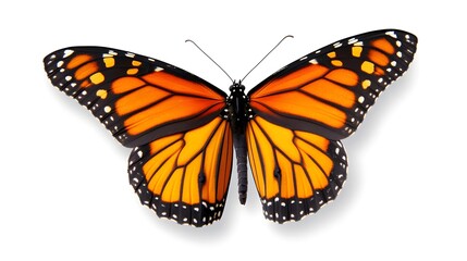 Fototapeta premium Monarch Butterfly Isolated On White