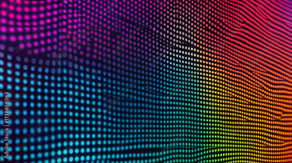 Poster a colorful dotted gradient abstract design with smooth transitions in pink, blue, and yellow tones, 
