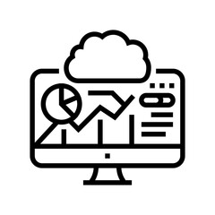 Fototapeta premium dashboard monitoring cloud computing line icon vector. dashboard monitoring cloud computing sign. isolated contour symbol black illustration